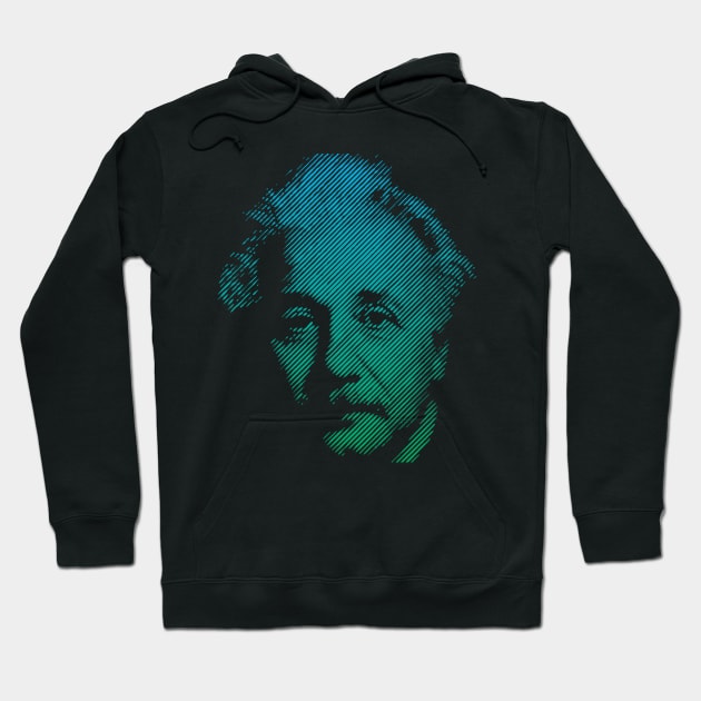 Albert Einstein in blue Halftone style Hoodie by Aldyz